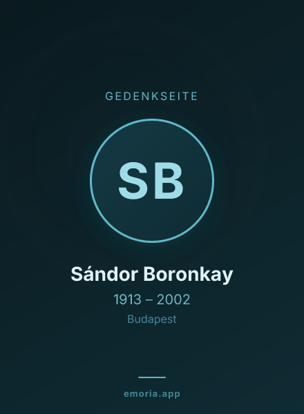 Gedenkportrait von Sándor Boronkay