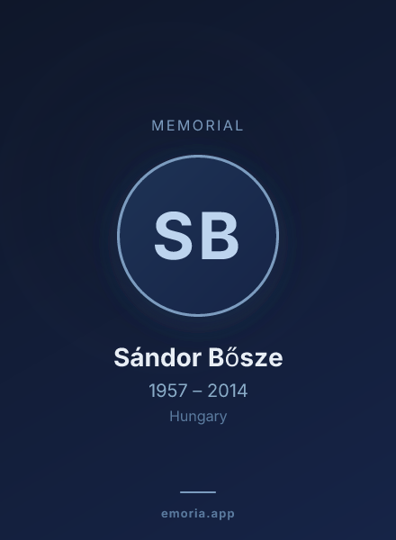 Memorial portrait of Sándor Bősze