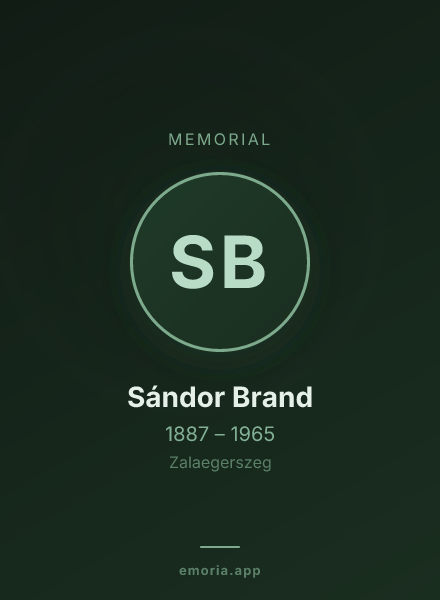 Memorial portrait of Sándor Brand