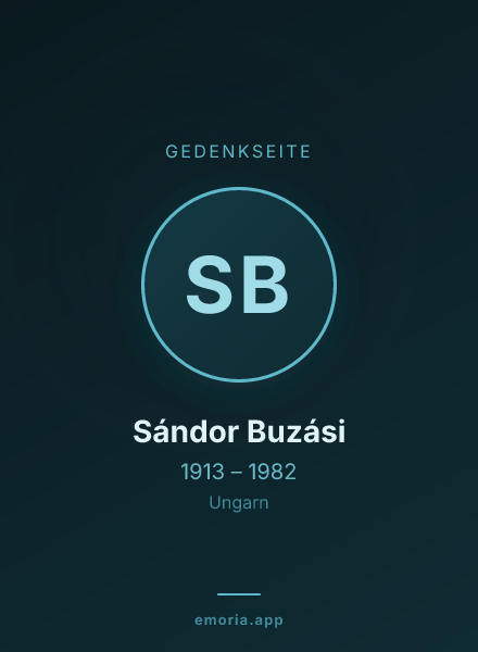 Gedenkportrait von Sándor Buzási