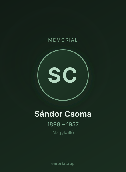 Memorial portrait of Sándor Csoma