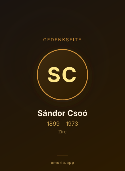 Gedenkportrait von Sándor Csoó