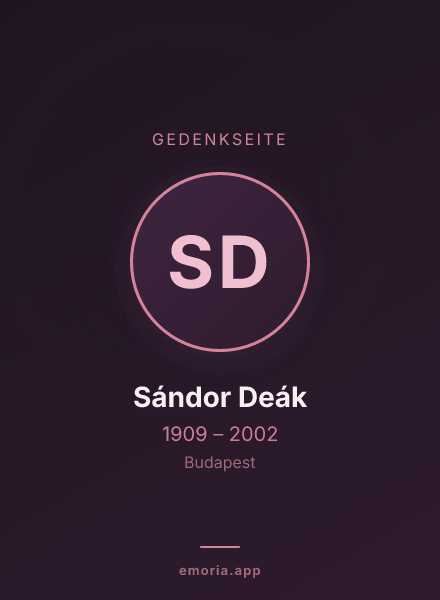 Gedenkportrait von Sándor Deák
