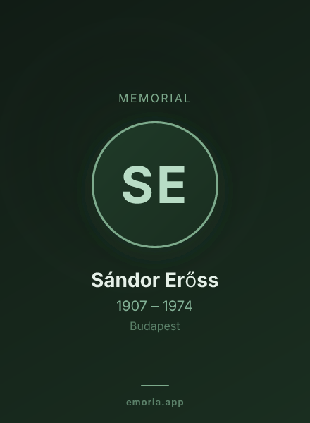Memorial portrait of Sándor Erőss