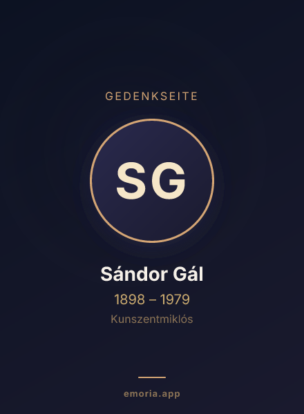 Gedenkportrait von Sándor Gál