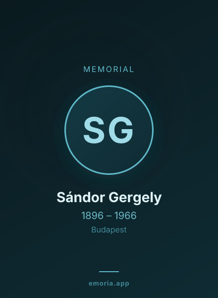 Memorial portrait of Sándor Gergely