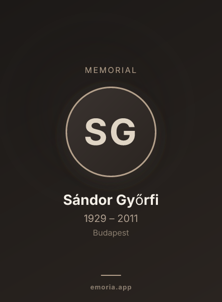 Memorial portrait of Sándor Győrfi