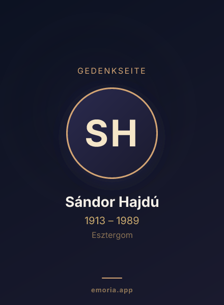 Gedenkportrait von Sándor Hajdú