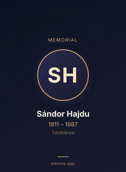 Memorial portrait of Sándor Hajdu
