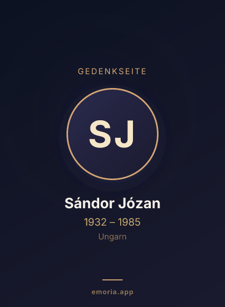 Gedenkportrait von Sándor Józan
