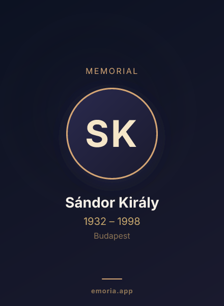 Memorial portrait of Sándor Király