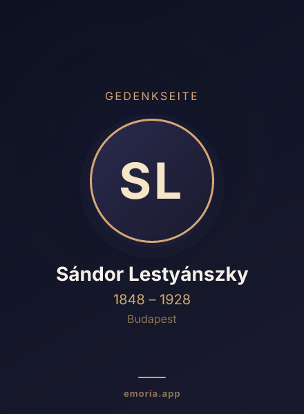Gedenkportrait von Sándor Lestyánszky