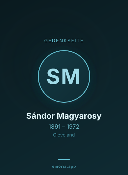 Gedenkportrait von Sándor Magyarosy