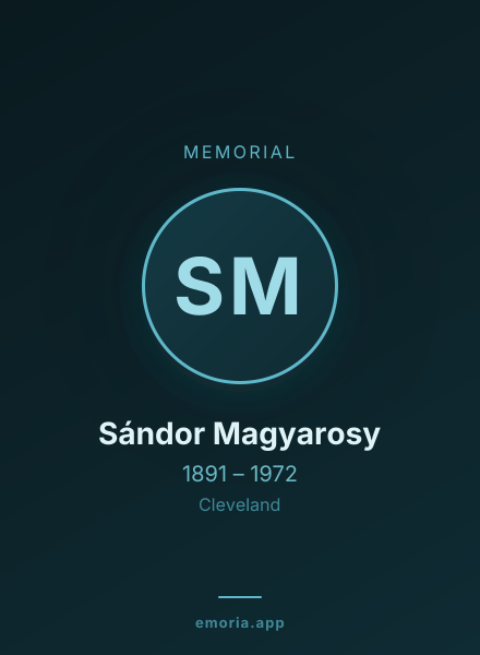 Memorial portrait of Sándor Magyarosy