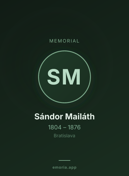 Memorial portrait of Sándor Mailáth