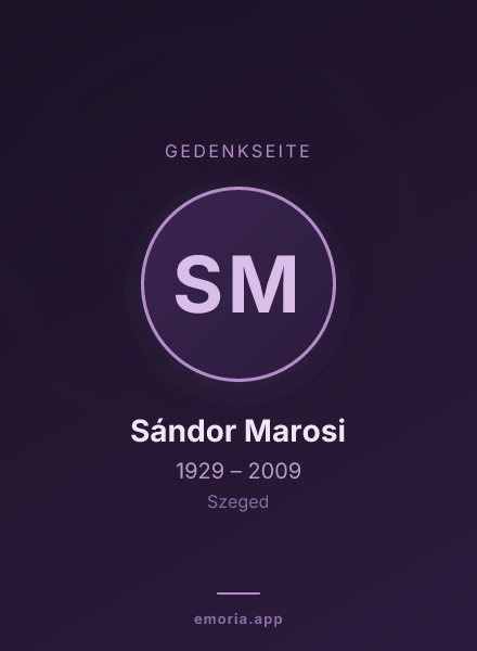 Gedenkportrait von Sándor Marosi