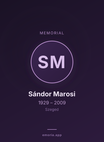 Memorial portrait of Sándor Marosi