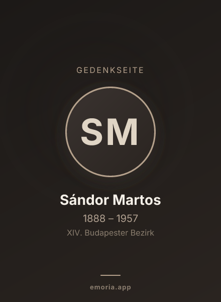 Gedenkportrait von Sándor Martos