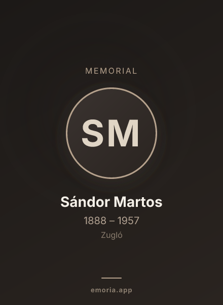 Memorial portrait of Sándor Martos