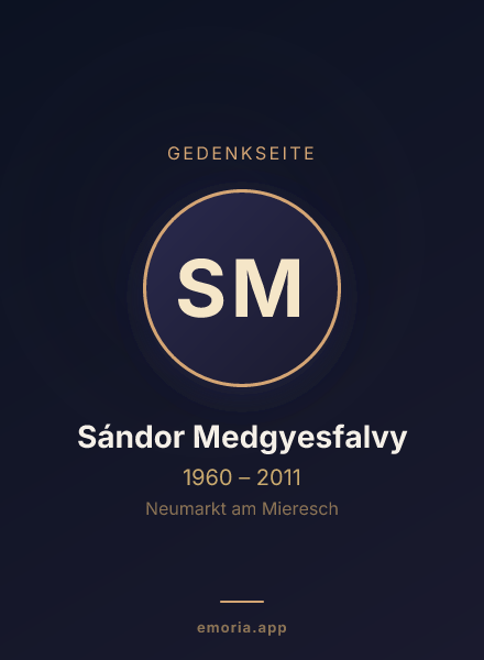 Gedenkportrait von Sándor Medgyesfalvy