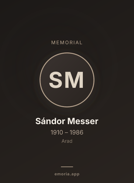 Memorial portrait of Sándor Messer