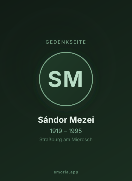 Gedenkportrait von Sándor Mezei