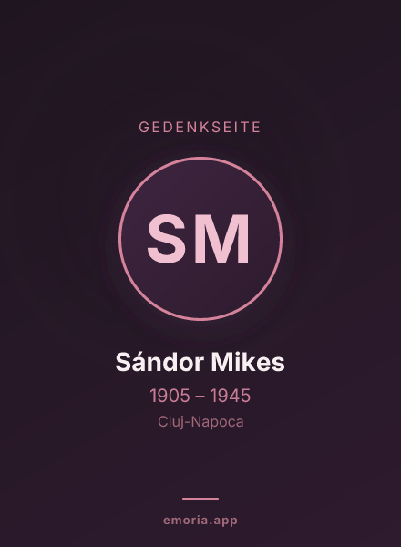 Gedenkportrait von Sándor Mikes
