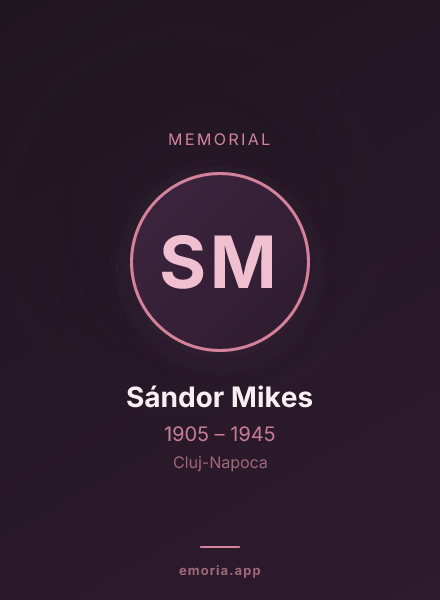 Memorial portrait of Sándor Mikes