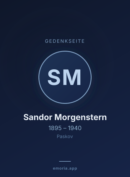 Gedenkportrait von Sandor Morgenstern