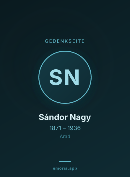 Gedenkportrait von Sándor Nagy