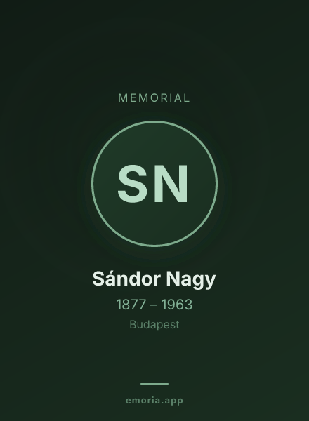 Memorial portrait of Sándor Nagy