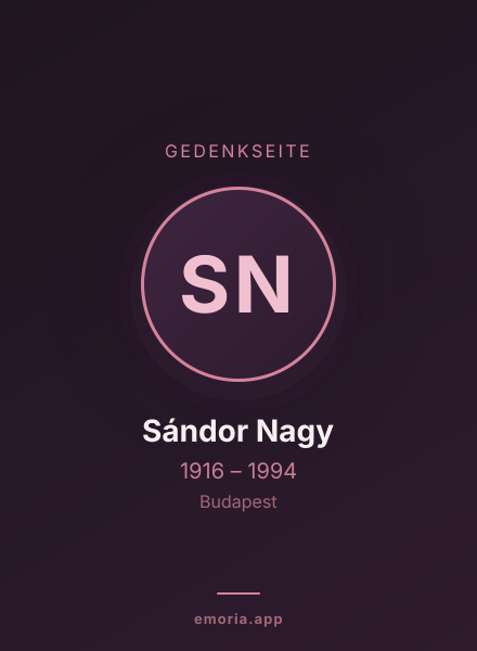 Gedenkportrait von Sándor Nagy