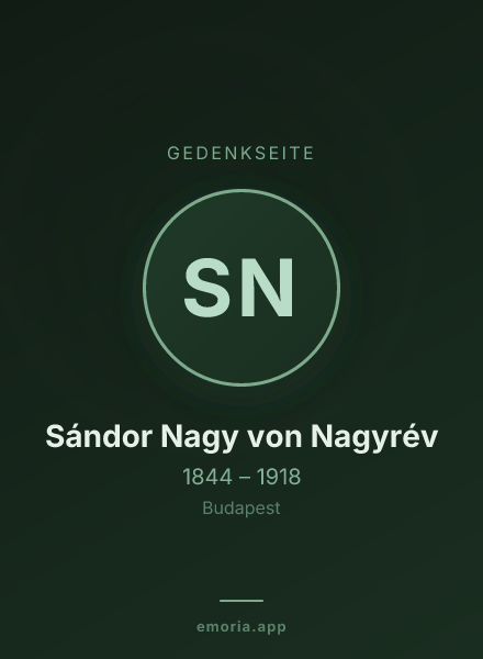 Gedenkportrait von Sándor Nagy von Nagyrév