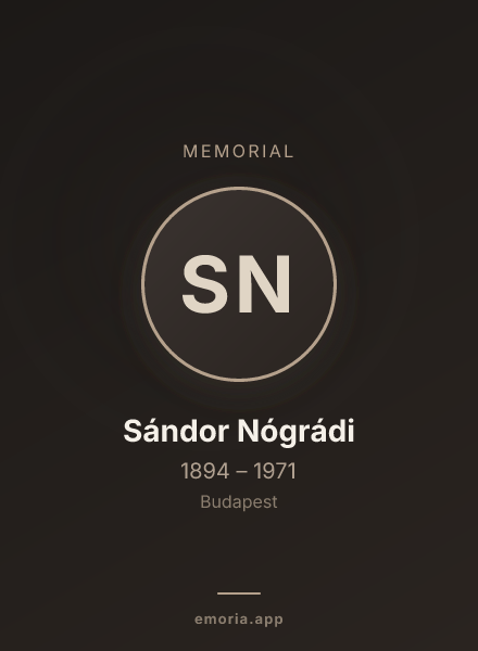 Memorial portrait of Sándor Nógrádi