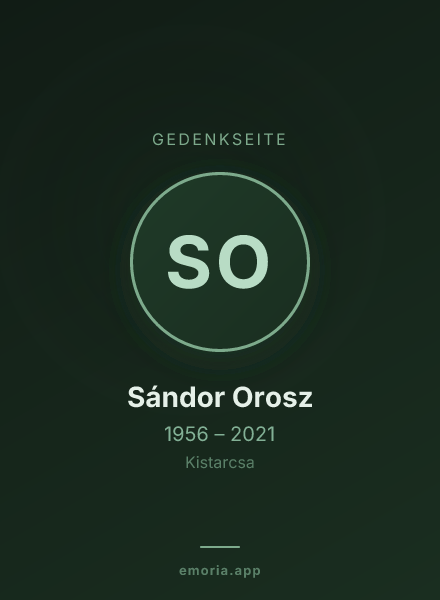 Gedenkportrait von Sándor Orosz