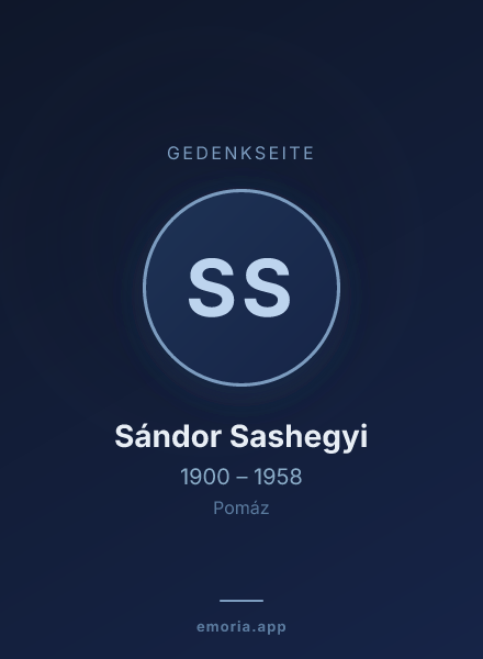 Gedenkportrait von Sándor Sashegyi