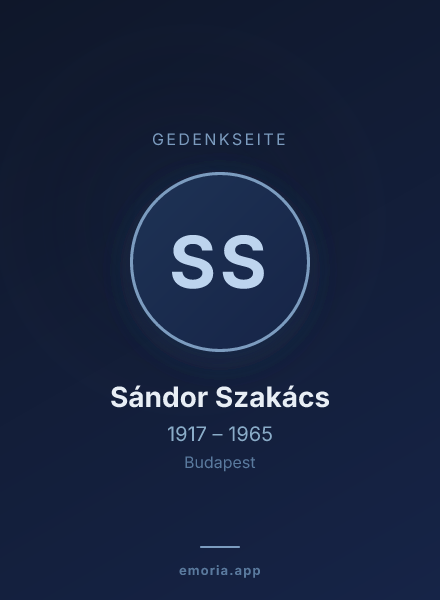 Gedenkportrait von Sándor Szakács