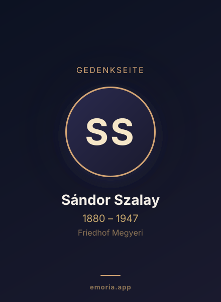 Gedenkportrait von Sándor Szalay