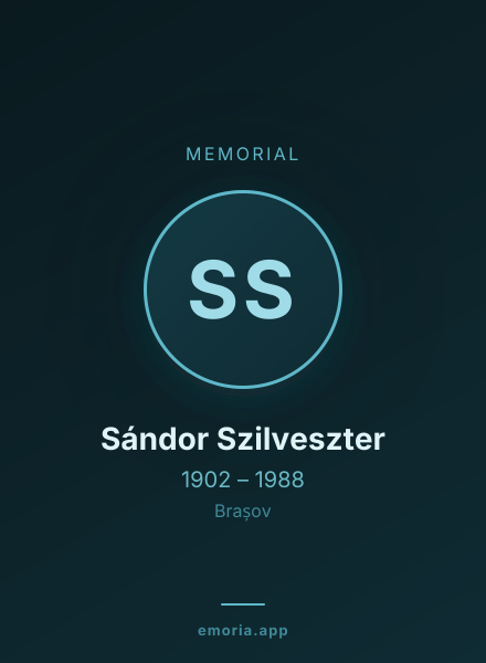 Memorial portrait of Sándor Szilveszter