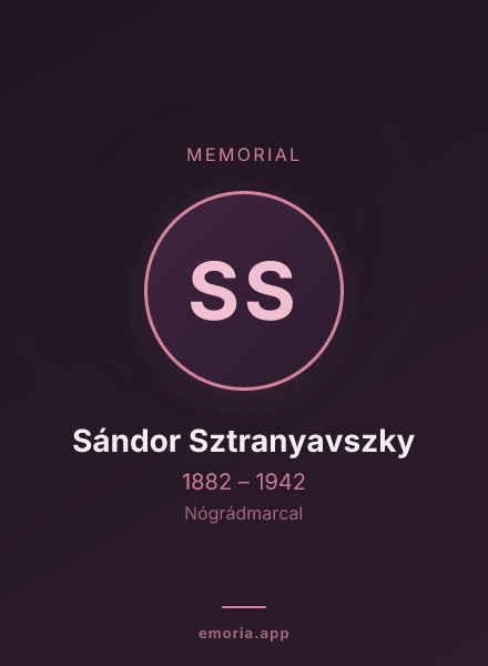 Memorial portrait of Sándor Sztranyavszky