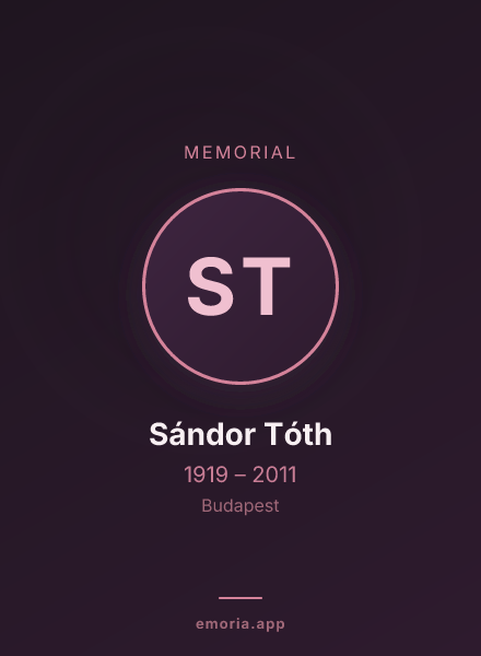 Memorial portrait of Sándor Tóth