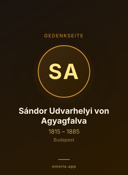 Gedenkportrait von Sándor Udvarhelyi von Agyagfalva