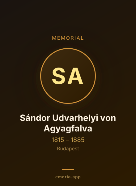 Memorial portrait of Sándor Udvarhelyi von Agyagfalva