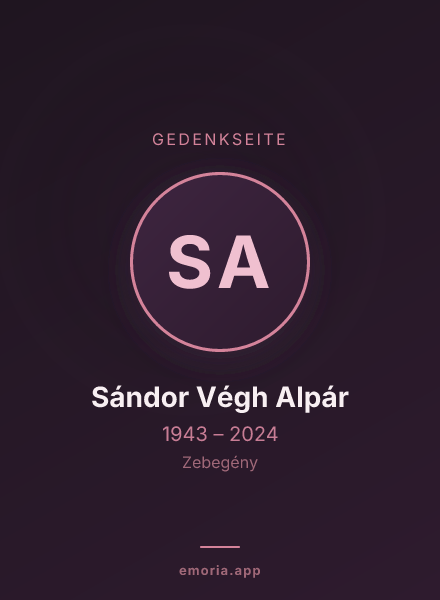 Gedenkportrait von Sándor Végh Alpár