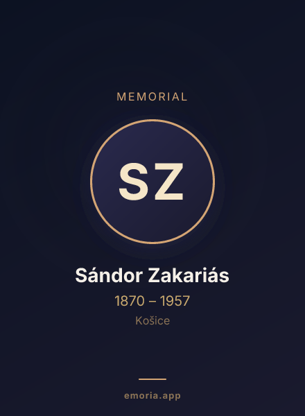 Memorial portrait of Sándor Zakariás