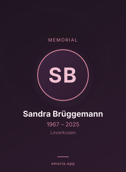 Memorial portrait of Sandra Brüggemann