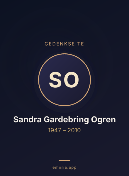 Gedenkportrait von Sandra Gardebring Ogren