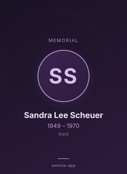 Memorial portrait of Sandra Lee Scheuer