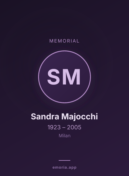 Memorial portrait of Sandra Majocchi