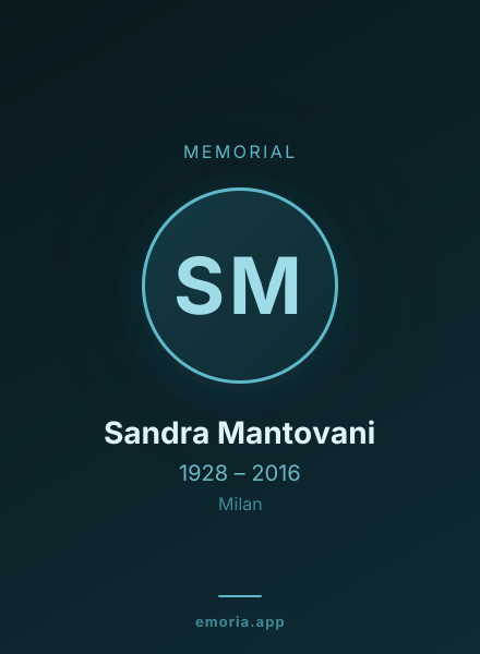 Memorial portrait of Sandra Mantovani